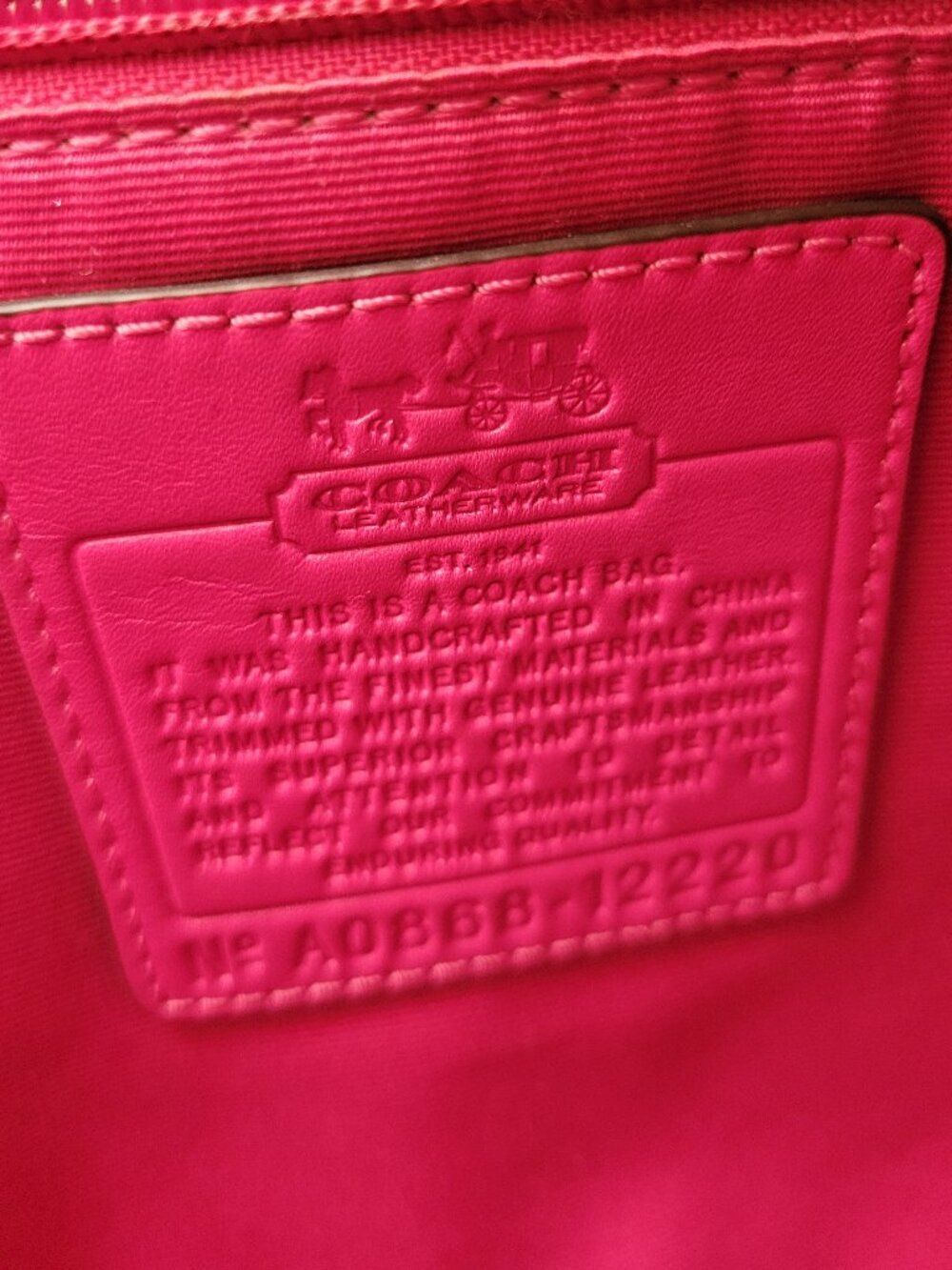 Coach Hampton Plaid Tote Pink Multicolor Tattersall- Authenticated - Picture 7 of 13